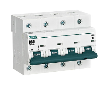 Автоматический выключатель DEKraft ВА-201 4Р 80А 10кА х-ка D в Хабаровске