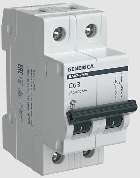 Автомат ВА47-29М 2P 63А 4,5кА C GENERICA в Хабаровске