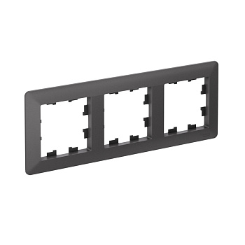 Рамка тройная AtlasDesign AIR SE БАЗАЛЬТ/дымчатая черная в Хабаровске