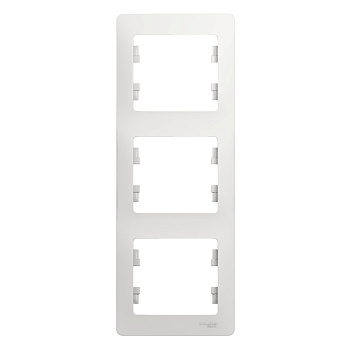 Рамка тройная вертикальная Glossa SE белая в Хабаровске