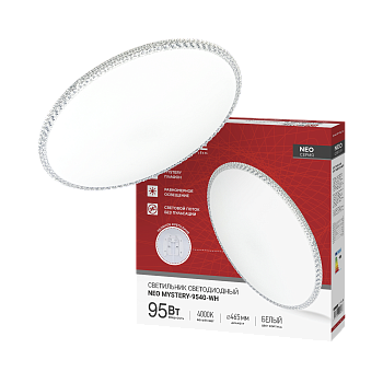 Светильник светодиодный NEO MYSTERY-9540-WH 95Вт 230В 4000K 7600Лм 465x60мм белый IN HOME в Хабаровске