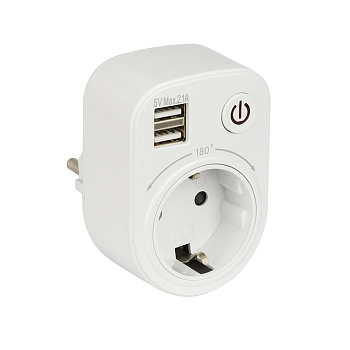 Розеточный блок SB-01 EKF PROxima (розетка 2P+E 16А, 2 USB разъема 5V 2,1A) в Хабаровске