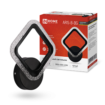 Светильник светодиодный ELEGANT ARIS-B-BG 15Вт 230В 3000-6500K 1200Лм STEP COLOR черный IN HOME в Хабаровске