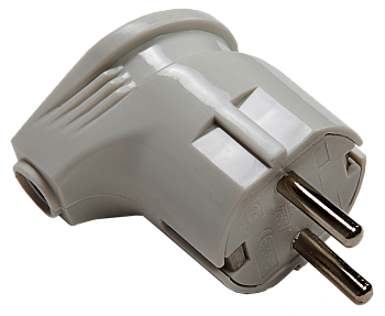 Вилка угловая с заземлением 16А белая 4110 IN HOME в Хабаровске