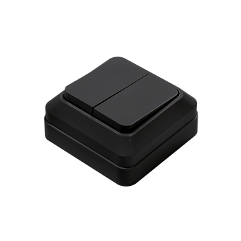 Выключатель двухклавишный BOLLETO черный накладной 7023B IN HOME в Хабаровске