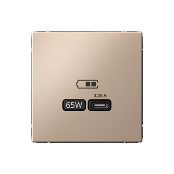 ARTGALLERY USB РОЗЕТКА тип-С 65Вт высокоскор.заряд. QC, PD, механизм, ПЕСОЧНЫЙ в Хабаровске