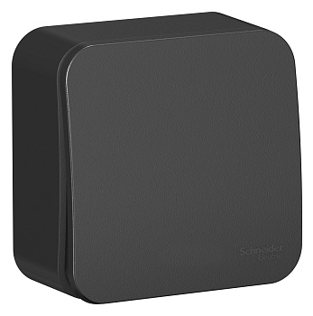 Выключатель одноклавишный BLANCA SE накладной с изолирующей пластиной антрацит в Хабаровске