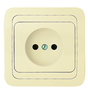 Розетка одинарная МИМОЗА MAKEL крем в Хабаровске