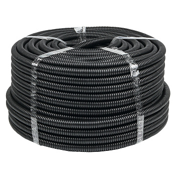 Труба гофрированная ПНД с протяжкой d=20 мм (100 м) черная Plast EKF в Хабаровске