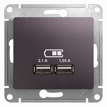Розетка USB 2100 мА Glossa SE сиреневый туман в #REGION_NAME_DECLINE_PP#