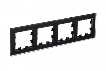 Рамка четырехместная AtlasDesign Nature SE матовое стекло черная в Хабаровске