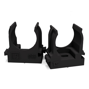 Крепеж-клипса для труб для прямого монтажа черная 20 мм Промрукав в Хабаровске