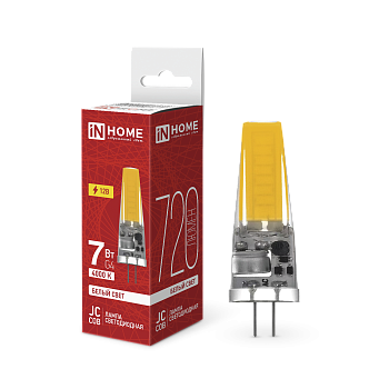 Лампа светодиодная LED-JC-COB 7Вт 12В G4 4000К 720Лм IN HOME в Хабаровске