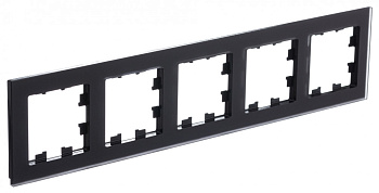 Рамка пятиместная AtlasDesign Nature SE матовое стекло черная в Хабаровске