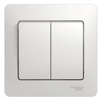 Выключатель двухклавишный Glossa SE белый в сборе в Хабаровске