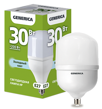 Лампа LED HP 30Вт 230В 6500К E27 GENERICA в #REGION_NAME_DECLINE_PP#