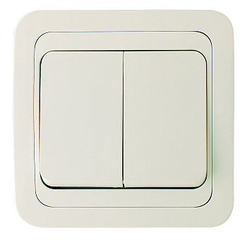 Выключатель двухклавишный МИМОЗА MAKEL крем в Хабаровске