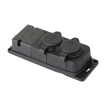 Розетка двухместная с защитными крышками каучуковая 230В 2P+PE 16A IP44 EKF PRO в Хабаровске