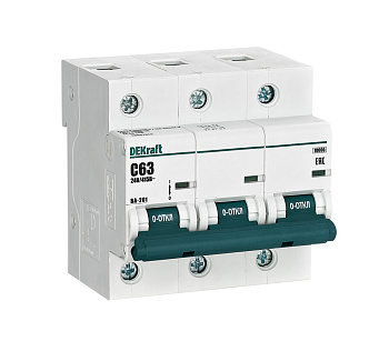 Автоматический выключатель DEKraft ВА-201 3Р 63А 10кА х-ка С в Хабаровске