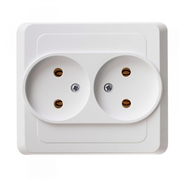Розетка двойная ЭТЮД SE белая PC16-005B в Хабаровске