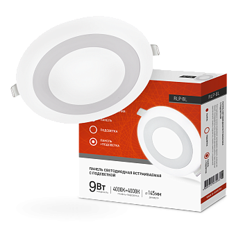 Панель светодиодная встраиваемая круглая RLP-BL 9Вт 230В 4000К 540Лм 145мм с подсветкой белая IP20 IN HOME в Хабаровске