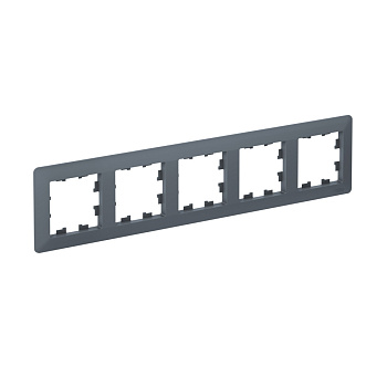 Рамка пятиместная AtlasDesign AIR SE грифель/дымчатая черная в Хабаровске