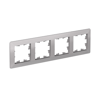 Рамка четырехместная AtlasDesign AIR SE алюминий/дымчатая черная в Хабаровске