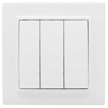 Выключатель трехклавишный Минск EKF белый в Хабаровске