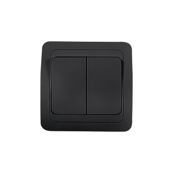 Выключатель двухклавишный CLASSICO черный 2023B IN HOME в Хабаровске