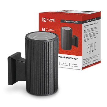 Светильник уличный настенный односторонний НБУ LINE-1хA60-BL алюминиевый черный IP54 IN HOME в Хабаровске