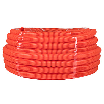 Труба гофрированная ПНД 32 Plast с зондом оранжевая (50м) EKF PROxima в Хабаровске