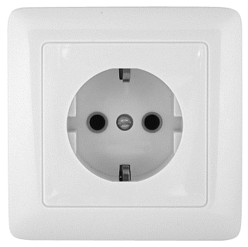 Розетка одинарная ХИТ SE с заземлением белая в Хабаровске