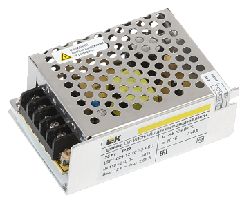 Драйвер LED ИПСН-PRO 25Вт 12 В блок-клеммы IP20 IEK в Хабаровске