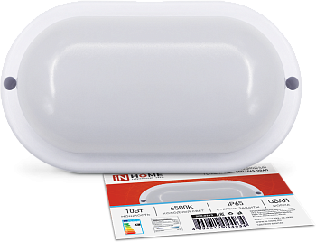 Светильник светодиодный герметичный СПП 1065-ОВАЛ 10Вт 6500К 900Лм IP65 160х88мм IN HOME в Хабаровске