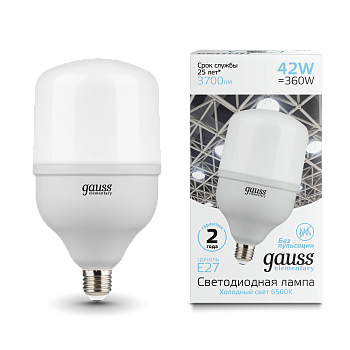 Лампа светодиодная LED-T120 42Вт E27 6500K 3700Лм Elementary GAUSS в Хабаровске
