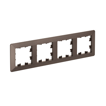 Рамка четырехместная AtlasDesign AIR SE мокко/дымчатая черная в Хабаровске