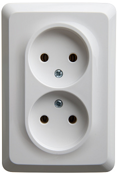 Розетка двойная ЭТЮД SE белая в Хабаровске