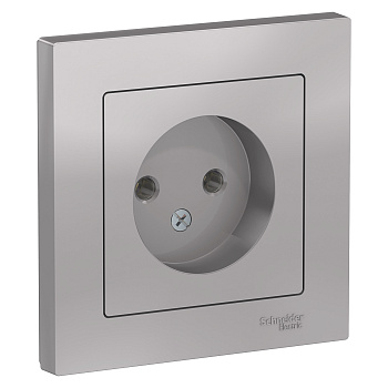 Розетка одинарная AtlasDesign SE алюминий в сборе в Хабаровске