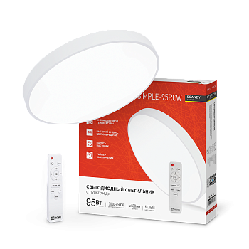 Светильник светодиодный SCANDY SIMPLE-95RCW 95Вт 230В 3000-6500K 7600Лм 500x50мм с пультом ДУ белый IN HOME в Хабаровске