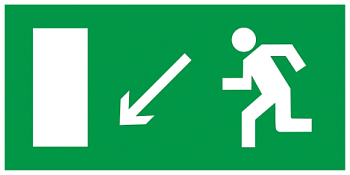 Самоклеящаяся этикетка: "Направление к эвакуационному выходу налево вниз" 200х100 мм IEK в Хабаровске