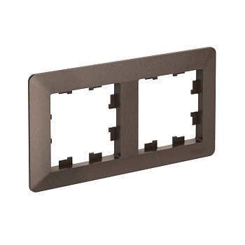 Рамка двойная AtlasDesign AIR SE мокко/дымчатая черная в Хабаровске