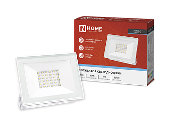 Прожектор светодиодный СДО-7 50Вт 230В 6500К IP65 белый IN HOME в Хабаровске