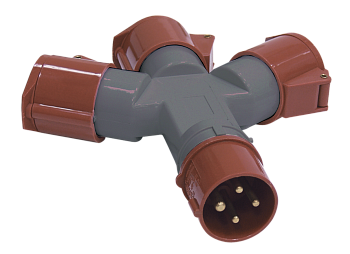 Адаптер трехлучевой TS1013-214 3Р+РЕ 16А 380В IP44 IEK в Хабаровске