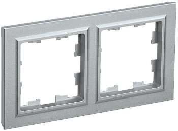 Рамка двойная BRITE IEK алюминий в Хабаровске