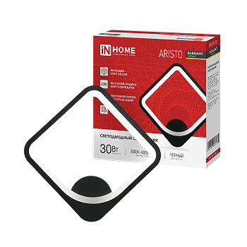 Светильник светодиодный ELEGANT ARISTO-BL 30Вт 230В 3000-6500K 2400Лм STEP COLOR черный IN HOME в Хабаровске