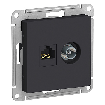 Розетка двойная ТВ+компьютерная AtlasDesign SE карбон в Хабаровске