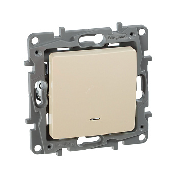 Выключатель одноклавишный ETIKA Legrand с подсветкой крем в Хабаровске