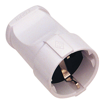 Штепсель MAKEL с заземлением белый в Хабаровске