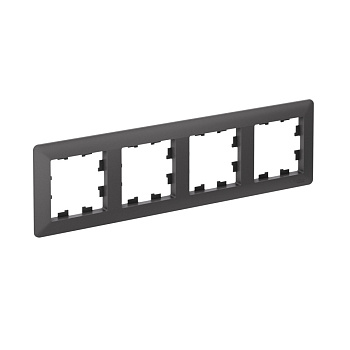 Рамка четырехместная AtlasDesign AIR SE БАЗАЛЬТ/дымчатая черная в Хабаровске