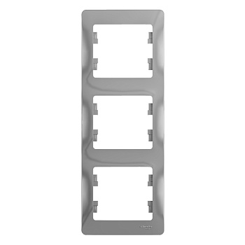 Рамка тройная вертикальная Glossa SE алюминий в Хабаровске